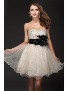 A Linie Normale Taille Organza Prinzessin Reißverschluss Cocktailkleid