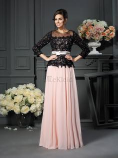 A-Linie Natürliche Taile Prinzessin Chiffon Anständiges Brautmutterkleid