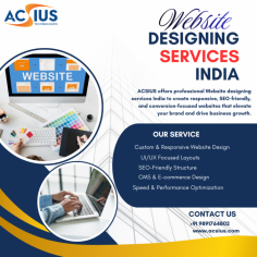 ACSIUS provides professional Website Designing Services India tailored to create visually appealing, user-friendly, and high-performing websites. With a focus on modern design trends and seamless user experience, ACSIUS offers responsive web design, UI/UX development, custom layouts, and mobile optimization. Their expert team ensures that every website is optimized for speed, functionality, and conversions. Whether you need a business website, eCommerce platform, or landing page, ACSIUS delivers creative and scalable solutions to strengthen your online presence.