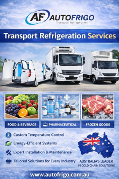 Auto Frigo delivers professional transport refrigeration services across Australia, providing high-performance cooling solutions for trucks, vans, and commercial vehicles. Our systems ensure precise temperature control for food, pharmaceutical, and frozen goods transport. With energy-efficient technology, expert installation, and tailored solutions, we help businesses maintain product quality and compliance.