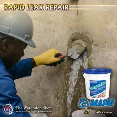 Stop active water leaks instantly with Mapei Lamposilex, an ultra fast-setting hydraulic binder ideal for basements, tunnels, tanks, and concrete structures. Perfect for concrete repair and sealing leaks under pressure, this reliable waterproofing solution ensures durable, watertight results. Available at The WaterStop Shop with expert advice and same-day delivery across Melbourne.