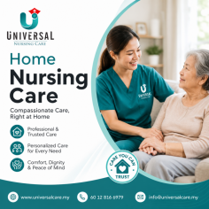 Get professional and compassionate Home Nursing Care in Subang Jaya with experienced caregivers providing quality healthcare support in the comfort of your home. Our services include elderly care, post-surgery care, hospital sitter support, specialist nursing assistance, and personalized home healthcare solutions designed around each patient’s needs. We focus on delivering safe, reliable, and comfortable care that helps patients recover better while giving families complete peace of mind. Choose trusted home nursing services in Subang Jaya for expert support whenever your loved ones need it most. Contact us today to arrange quality care at home.