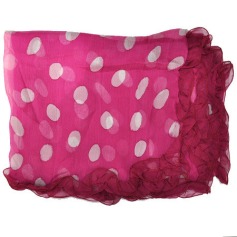 Giorgio Armani Long Women Scarf Fuchsia Polka Dots  Discount Women Designer Scarves Outlet | Como Milano