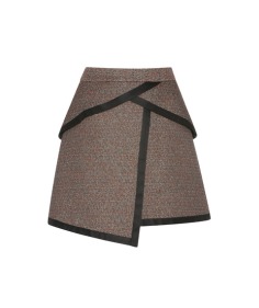 Tweed Asymmetric Wrap Skirt by Cue