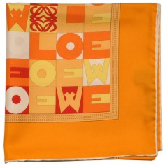 Loewe Silk Square Women Scarf Yellow Orange Peach Logos  Discount Women Designer Scarves Outlet | Como Milano