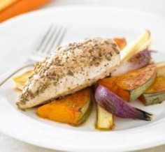 Roast chicken with pumpkin and parsnips | Australian Healthy Food Guide
