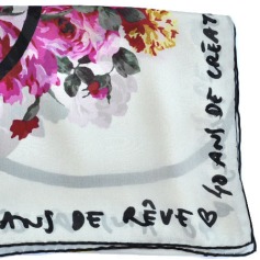 Kenzo Silk Square Scarf 40 Ans Cream  Discount Women Designer Scarves Outlet | Como Milano