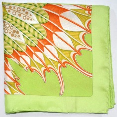 Salvatore Ferragamo Silk Square Scarf Lime Butterfly  Discount Women Designer Scarves Outlet | Como Milano