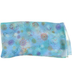 Salvatore Ferragamo Women's Silk Scarf Blue Floral  Discount Women Designer Scarves Outlet | Como Milano