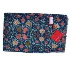 Christian Lacroix Cotton Scarf Turquoise Floral  Discount Women Designer Scarves Outlet | Como Milano