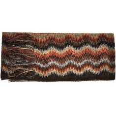 Missoni Scarf Brown Chocolate Zig Zag  Discount Women Designer Scarves Outlet | Como Milano