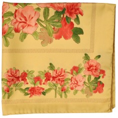 Loewe Silk Square Women Scarf Yellow Pink Floral  Discount Women Designer Scarves Outlet | Como Milano