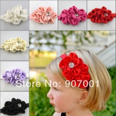 Hot Sale Quality Fabric Flowers Headband For Infant Babys Girls Kids Children Kids' Hair Accessories Baby Christmas Gift XM 107-in Hair Accessories from Apparel & Accessories on Aliexpress.com