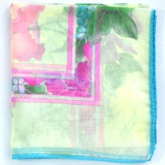 Leonard Scarf Lime Fuchsia Floral  Discount Women Designer Scarves Outlet | Como Milano