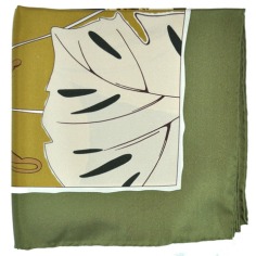 Salvatore Ferragamo Square Scarf Olive Panther  Discount Women Designer Scarves Outlet | Como Milano