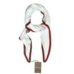 Gucci Diamond Shape Scarf White  Discount Women Designer Scarves Outlet | Como Milano