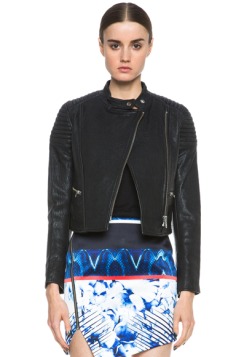 NICHOLAS|Moto Biker Leather Jacket in Black
