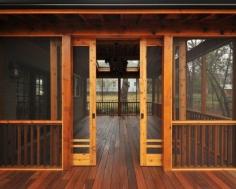 sliding screen doors? What a great idea! Craftsman Porch Design @ Home Design Ideas