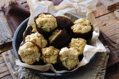 Savory Spiced Sour Cream Zucchini Muffins Recipe. These taste like garlic bread in muffin form! So good.