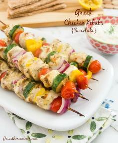 Greek Chicken Skewers {Souvlaki}