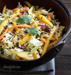 Asian Cabbage Mango Slaw | Skinnytaste