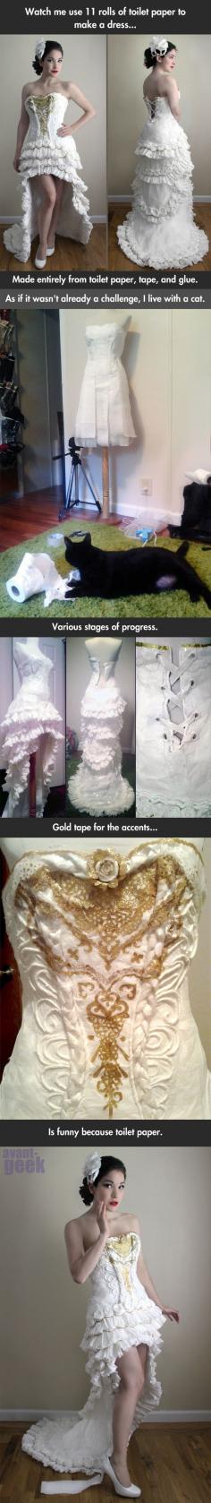 Dress Made Out Of Toilet Paper