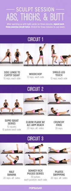 Printable Workout: Sculpt Session For Abs and Glutes