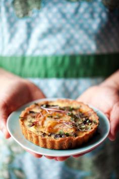 swiss chard, pear, and gruyère tart