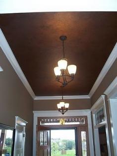 Ceilings don't always have to be painted white! I like this for the foyer.