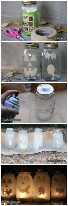 Mason Jar Jack-O’-Lanterns