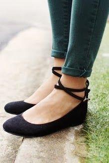 Super cute black flat shoes fashion