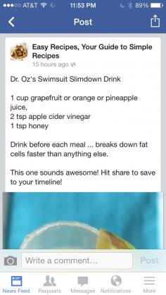 Dr Oz diet drink swimsuit slim down weight loss dieting lose weight liquid diet drink