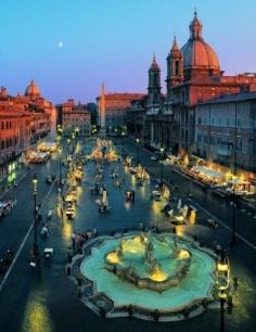 Piazza Navona is a city square in Rome, Italy. It is built on the site of the Stadium of Domitian, built in 1st century AD, and follows the form of the open space of the stadium