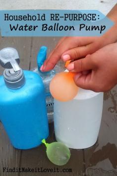 Household re-purpose: water balloon pump! - Find it, Make it, Love it