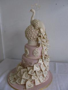 Peacock Wedding Cake by Karen Portaleo