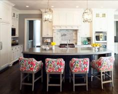 pretty kitchen. Chairs are such an awesome pop of color