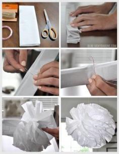 DIY Tissue Paper Pom Poms - Party Decor - Birthday