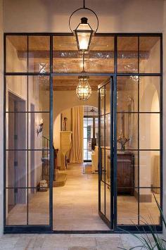Steel frame doors...I am in love with these....instead of French doors.
