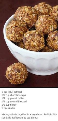 no bake energy bites - recipe doesn't make much so roll them small.  I used a tablespoon.