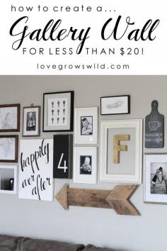 Learn how to create a fun, personal, and creative Gallery Wall for LESS THAN $20! Yes, you CAN decorate an entire wall for that cheap! Get a...