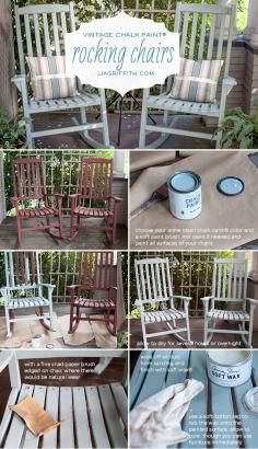 Rocking Chair Painting Tutorial using Duck Egg Blue Chalk Paint® decorative paint by Annie Sloan | By Lia Griffith