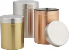3-piece mixed metal canister set  | CB2