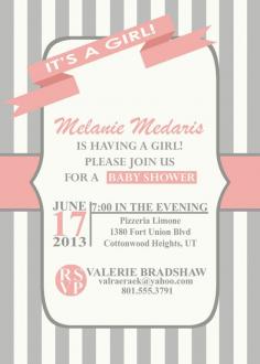 Digital Girl Baby Shower Invitation
