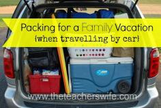 PACKING FOR A FAMILY VACATION {WHEN TRAVELLING BY CAR}.  Are you excited about vacation but get stressed and overwhelmed at the thought of packing for your family?  I'm no packing expert, but here are some things that have helped me when preparing for a family vacation.  And even if you forget something, take a deep breath and enjoy your time with your family!  They are what really matter anyway.