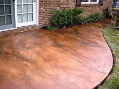 Acid-stained Concrete. love this- it looks like a copper walkway