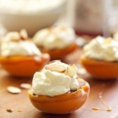 grilled apricots with almond cream