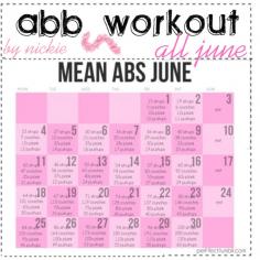 Month long workout for abs (great idea to make a calender goal)