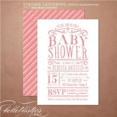 Printable Baby Shower Invitation - Kraft Party Invite, DIY print your own party invite. $18,00, via Etsy.