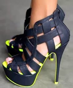 Ladies wild pure leather black color heels