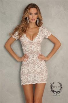 Holt Dresses! White short sleeve lace dress.  This would be so cute for the rehersal dinner or bachelorette!